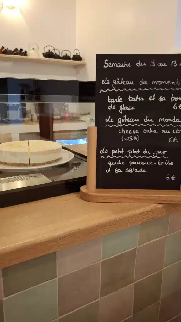 Cheese cake et menu